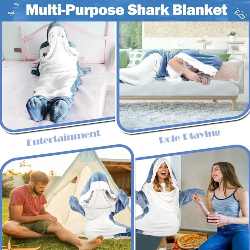 Nwot Shark Blanket Onsie - Picture 4 of 5